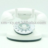 white vintage telephone